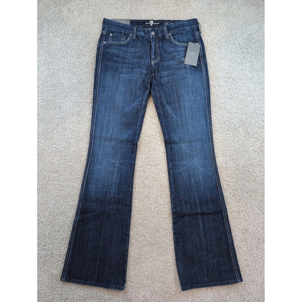 7 For All Mankind A Pocket Jeans Womens 29 Blue Flare Stretch Dark Wash Denim